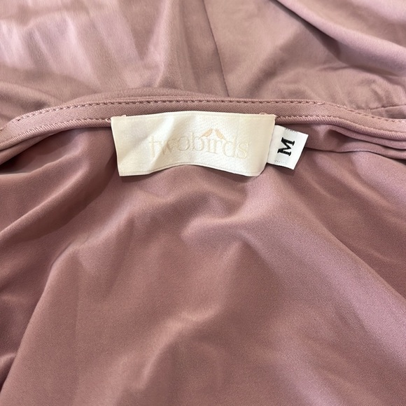 Anthropologie Twobirds Bridesmaid V Neck Maeve Flowy Maxi Wrap Dress Medium - Picture 8 of 9